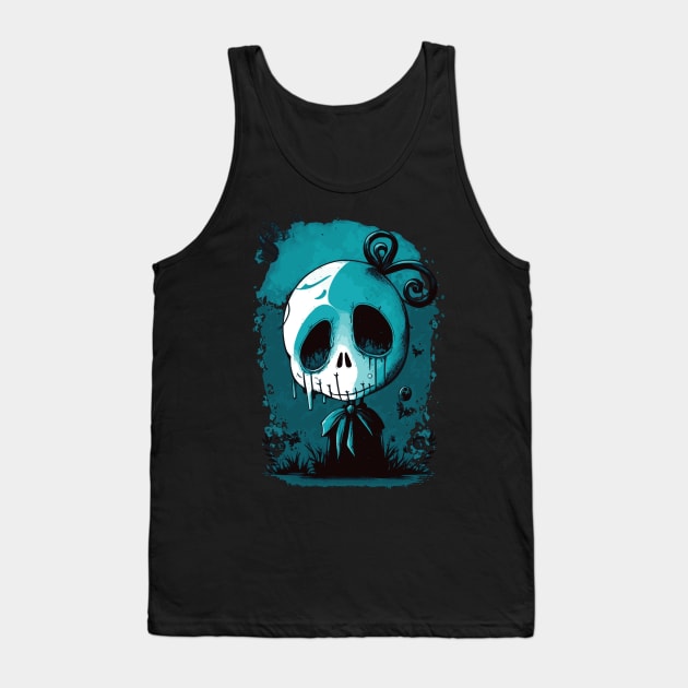 Sad Skeleton Tank Top by pxdg